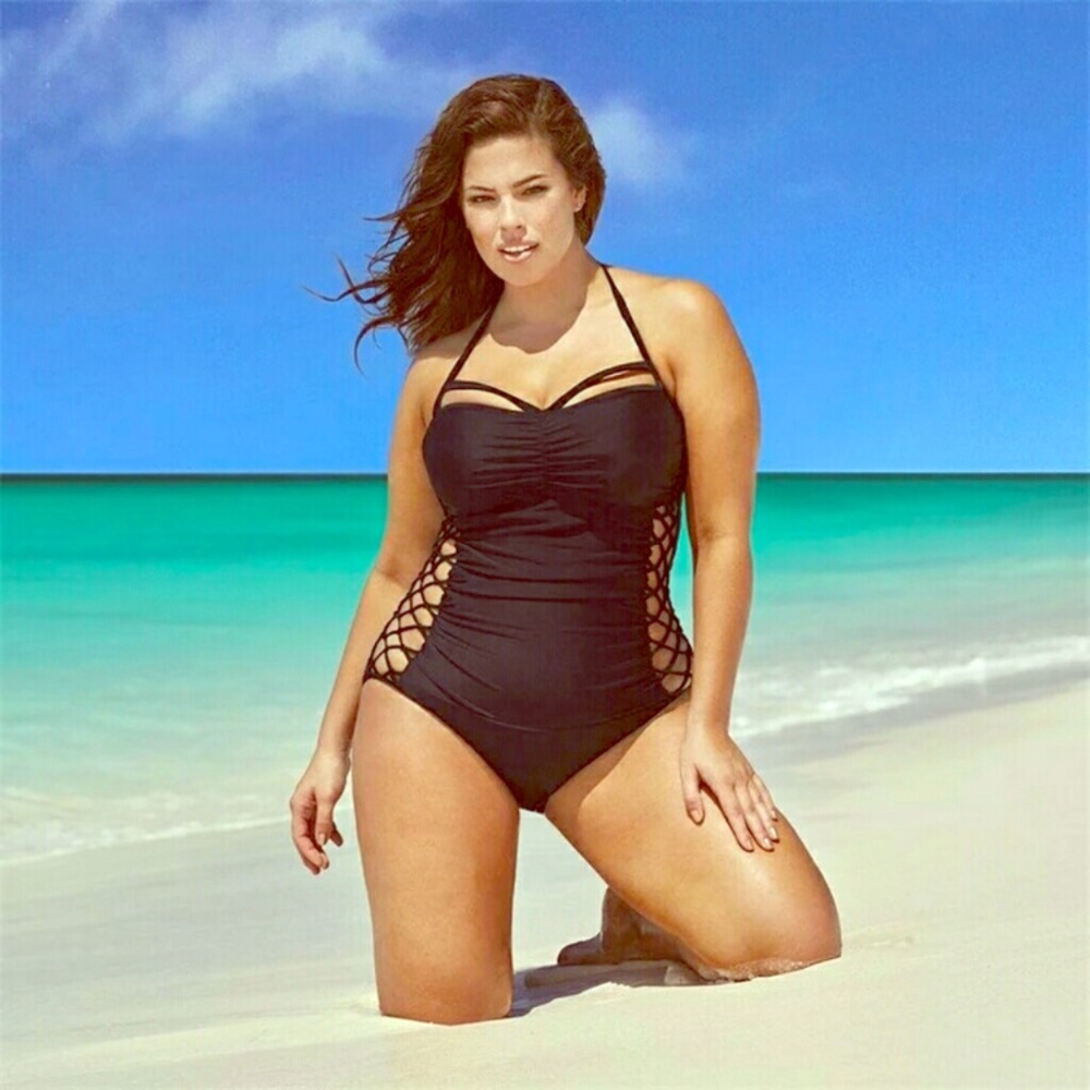 2018-New... Plus size swimsuit monokini.